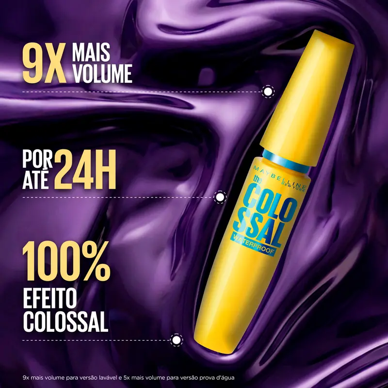 Máscara de Cílios The Colossal à Prova D'Água Preto - Maybelline - imagem 5