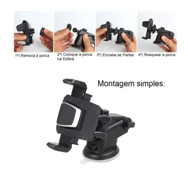 Suporte Celular Gps Carro Veicular - Trava Automática Ajustável - imagem 3