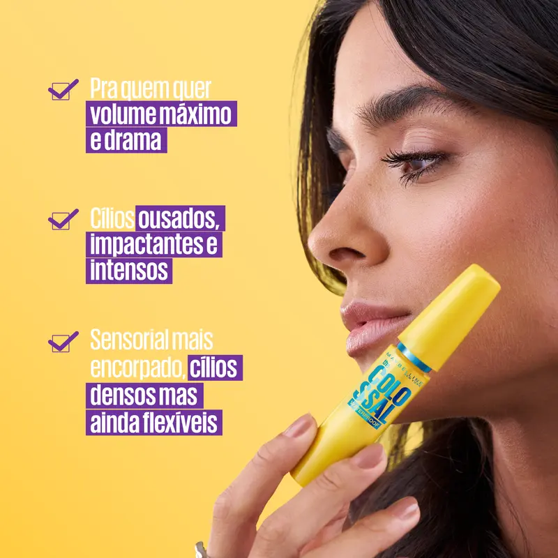 Máscara de Cílios The Colossal à Prova D'Água Preto - Maybelline - imagem 4
