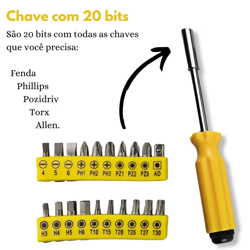 Kit de Ferramentas Completo com Jogo de Chaves Catraca - imagem 6