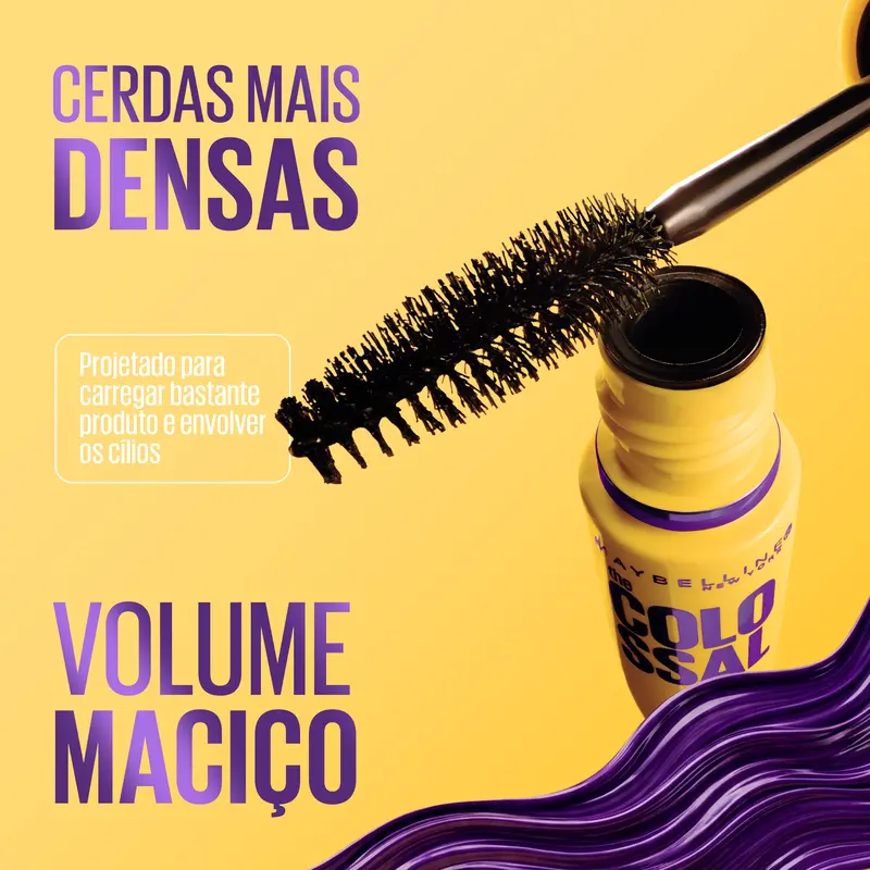 Máscara de Cílios The Colossal à Prova D'Água Preto - Maybelline - imagem 3