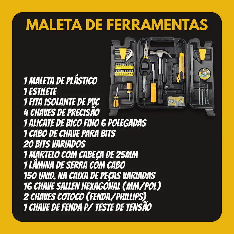 Kit de Ferramentas Completo com Jogo de Chaves Catraca - imagem 2
